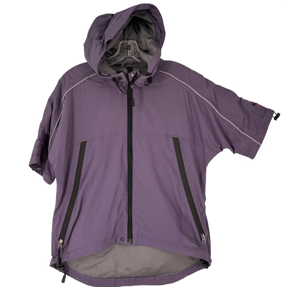 Moonstone Vintage 90s Short Sleeve Hooded Jacket Gorpcore Women Medium Purple
